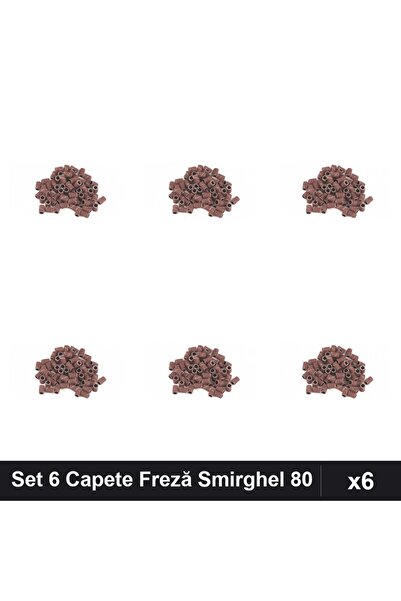 NAİLS Set 6 Capete Freză Unghii, Rezerve Smirghel 80, 20 Buc Manichiura Profe...