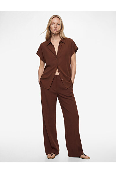 Koton Regular Fit Buttoned Viscose Short Sleeve Shirt