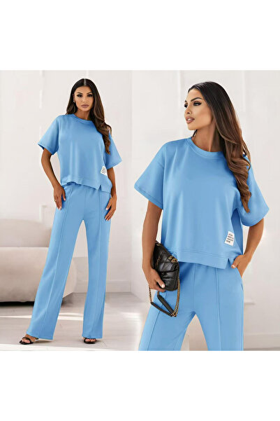 OEM Compleu dama doua piese cu bluza lejera si pantaloni largi, set casual el...