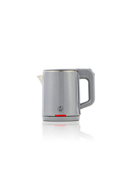ALSAIF Small stainless steel kettle with gray plastic body, 0.8 liter, 1000 w...