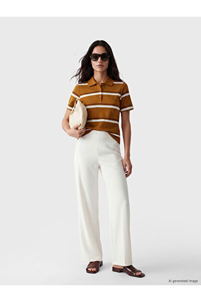 LC Waikiki Nevavm Women's Pants with Elastic Waist and Difference in Color