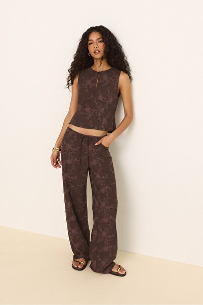 Stradivarius İşlemeli straight pantolon