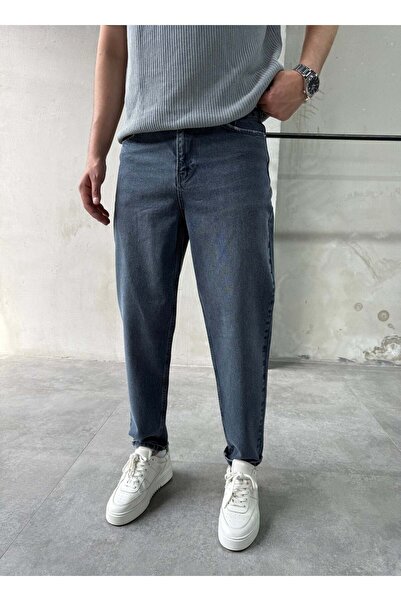 DIFRANSEL JEANS جينز بوي فريند مريح ذو تصميم عصري باللون الرمادي العتيق