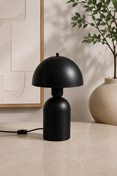 Sese Home Concept Modern Metal Lampshade Matte Black Table Lamp