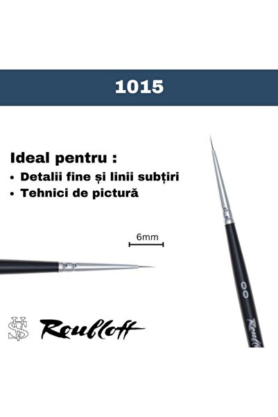 Roubloff Pensulă pentru unghii, 1015 Nr.00, pentru pictură, cu peri
