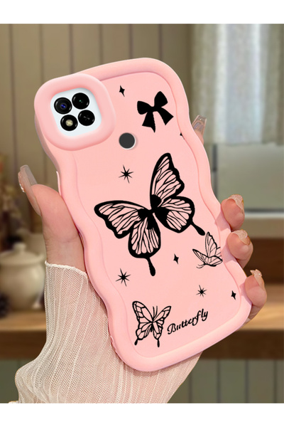 SLIMFELT Redmi 9C/10A Uyumlu Yüksek Kalite Kelebek Silikon Kılıf, Darbeye Kay...