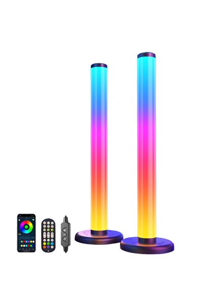 OEM Set 2 lampi LED smart RGB cu lumina ambientala, sincronizare muzicala, Wi...
