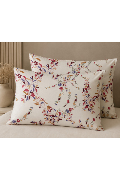 Pamuku Set of 2 Pillowcases 50 X 70 Spring Branch Claret Red