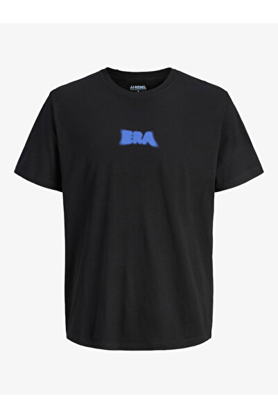 REBEL By Styli Men Black Graphic Print Crew Neck T-Shirt