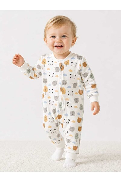 Pambuliq Long Sleeve 100% Cotton Patterned Baby Romper
