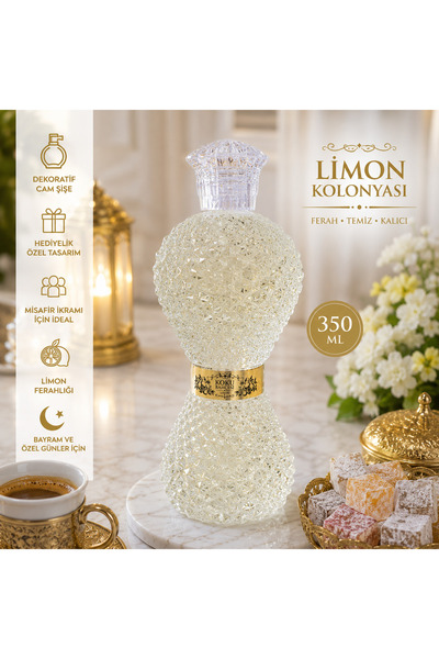 koku bahçesi 350 ML Cam Şişe Limon Kolonyası – Dekoratif Hediyelik Bayram ve ...
