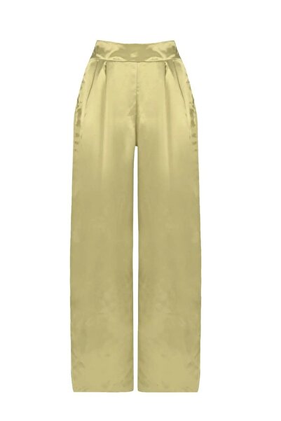 La Sarta Mytilie Women's Satin Green Trousers