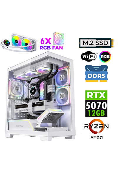 XASER JETT X140 Ryzen 7 7700 16GB DDR5 Ram 1TB M.2 NVMe SSD 12GB RTX5070 Sıvı...
