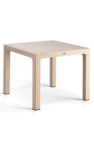 Studio Casa Patio/garden table, cream, 90x90x77 cm, plastic, rattan look
