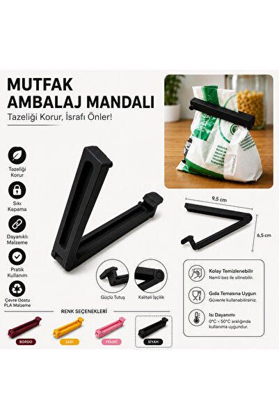 MARKOLL Multi-Purpose Packaging Sealing Clip Bag Clip 6-Pack