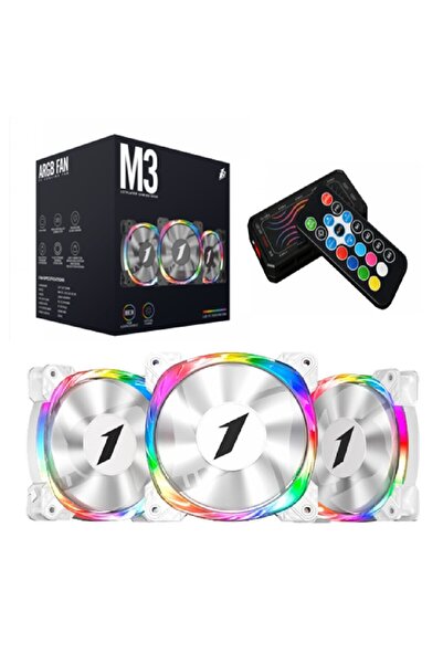 1stPlayer Set 3 Ventilatoare 1stPlayer® COMBO M3-wh Firemoon, aRGB, controlle...