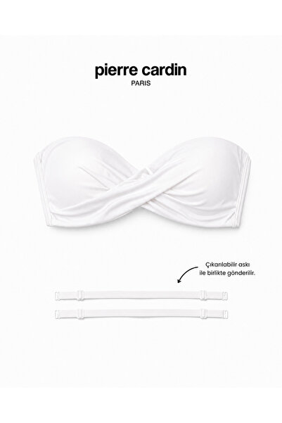 Pierre Cardin Strapless Bikini Top — Twist Detail, Push-Up Padding, Gathering...