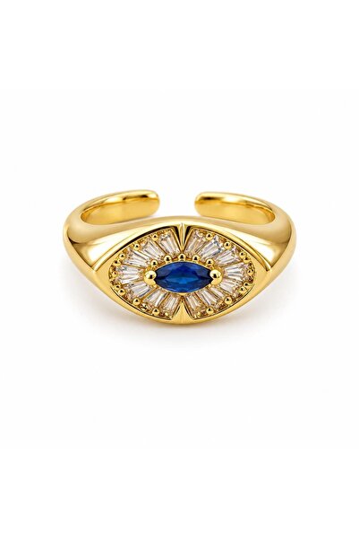 LEROSY CO. Eye Form Blue Stone Ring