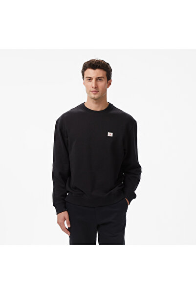Calvin Klein Terry Badge Erkek Siyah Sweatshirt