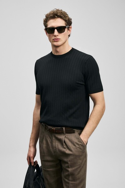Lufian 111090147 Mateo Coolmax ®   Men's T-Shirt T-Shirt Men's T-Shirt Black