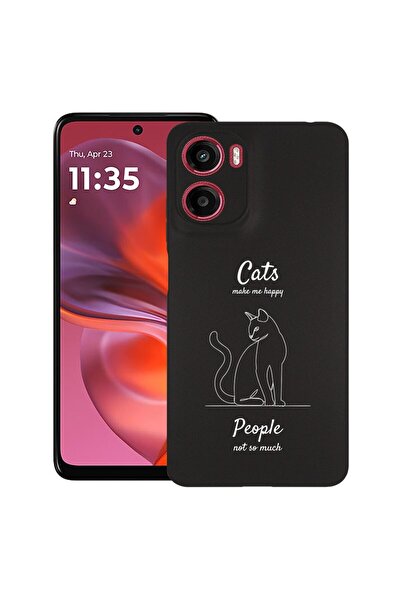 bestcase ¬Æ Husa Slim Silicon pentru Motorola Moto E15, Cats Make Me Happy, 1...