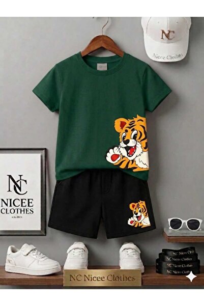 NC Nicee Clothes Tricou și pantaloni scurți de vară pentru copii, unisex (YAN...