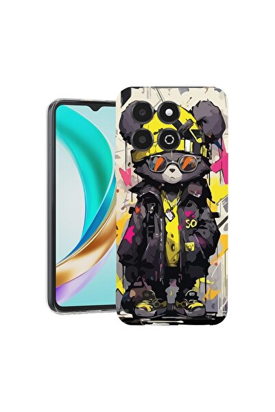 bestcase Прозрачен тънък силиконов калъф, съвместим с Honor X6c, пастелни цве...