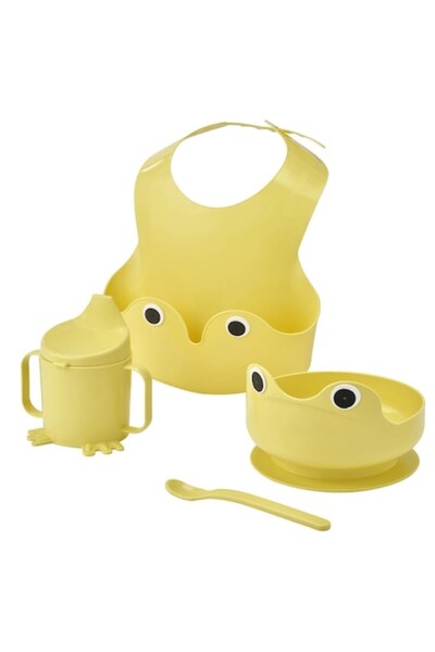 IKEA Set de hrănire pentru bebeluși, 4 piese, HomeNext, bol, cană, lingură, b...