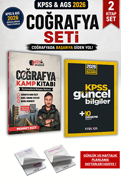 Eğit Akademi 2026 KPSS AGS Mehmet Eğit Coğrafya Kamp Kitabı ve Güncel Bilgile...