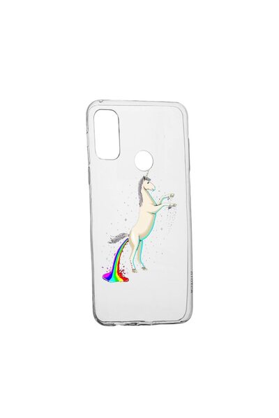 bestcase Husa Silicon Compatibila Cu Motorola Moto E40, Unicorn Rainbow, rezi...