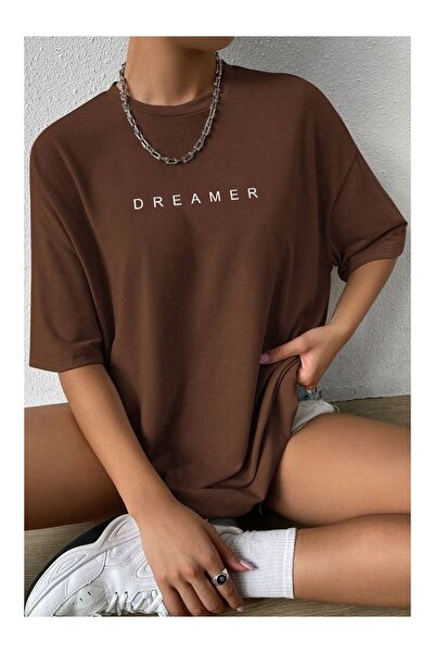bellanova Oversize Minimalist Graphic Printed Short Sleeve T-Shirt