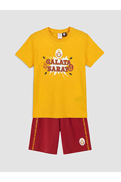 LC Waikiki LCW Kids Orange Galatasaray Pidžama Set za dečake sa printom