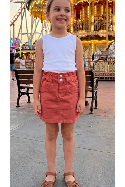 RİNDO KİDS Girl's Colorful Denim Skirt