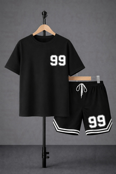 Velostra Unisex 99 Printed Oversize Fit Comfortable Fit T-Shirt and Shorts Set
