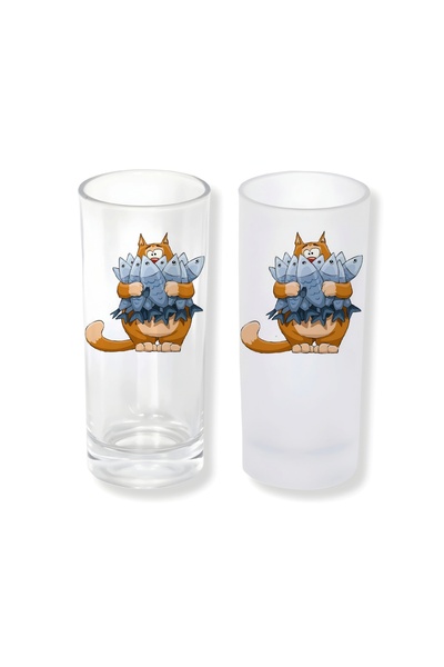 Ghostbastır Raki Glass with Cat Design, with Ice or No Ice Option – 1 Stylish...