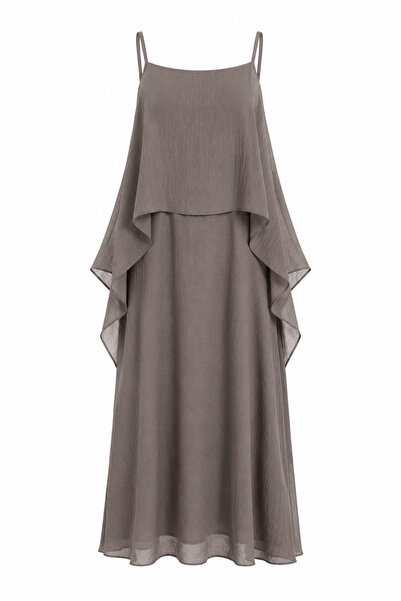 HAZELANNA Bronze Dress with Detailed Parts