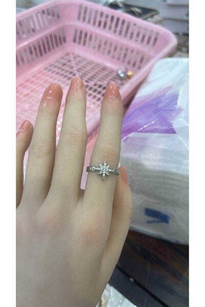 FASHİON JEWELRY Rose Ring with Zirconia in Gold and Silver