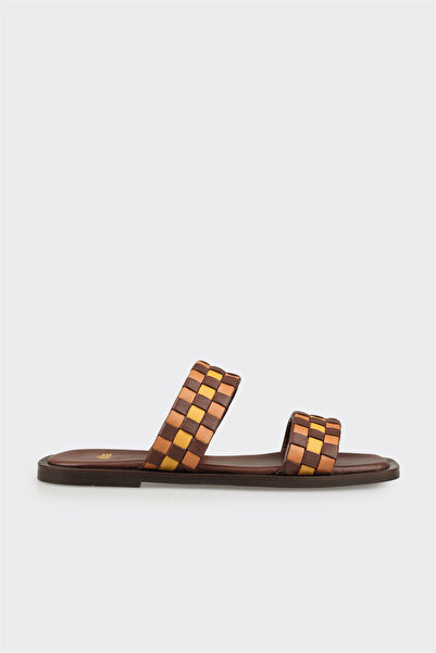 Elle Shoes Taba Deri Kadın Terlik