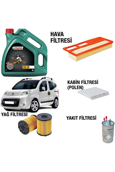 Filtron Fiat Fiorino 1.3 MultiJet 75 HP Motor Yağ Bakım Seti