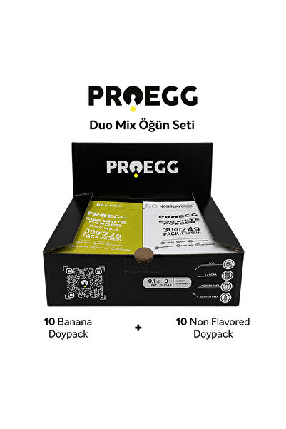 Duo Mix 20’li Karışık Aroma 30 Gr Egg White Protein Tozu (Muz & Sade)