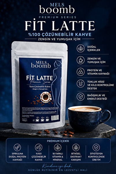 Melnoor Glow Mels Boomb Fit Latte Spirulinalı Proteinli Çözünebilir Kahve 200...