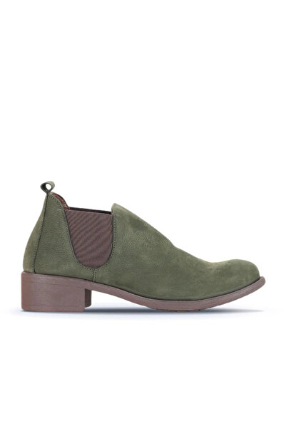 BUENO Khaki Nubuck Women's Heeled Boots