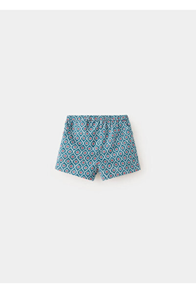 MANGO Baby %100 pamuklu desenli şort