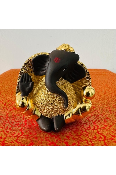 Weswadesi Gold Plated & Brown Ganesha – Ganapati 8x4cm Idol | Gold & Silver P...