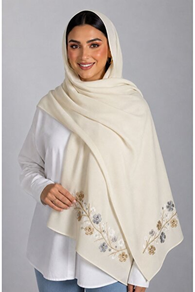 Veil Designer طرحة بوال ورد و اغصان قماش ياباني بتطريز علي طرفين الطرحه الوان...