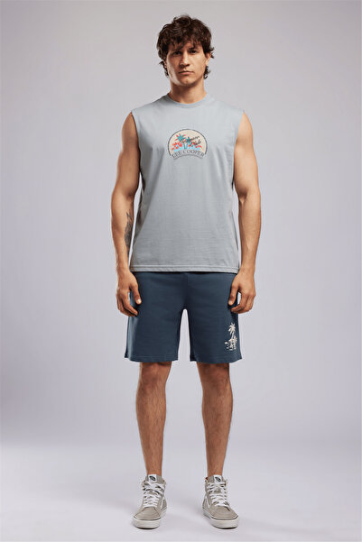 Lee Cooper Arlo Men's Regular Fit 100% Cotton Printed Shorts Blue