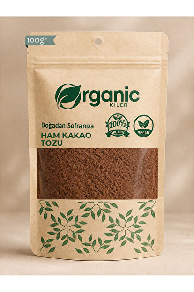 Organic Kiler Ham Kakao Tozu 100 gr - Katkısız Organik Kakao Tozu - Glutensiz