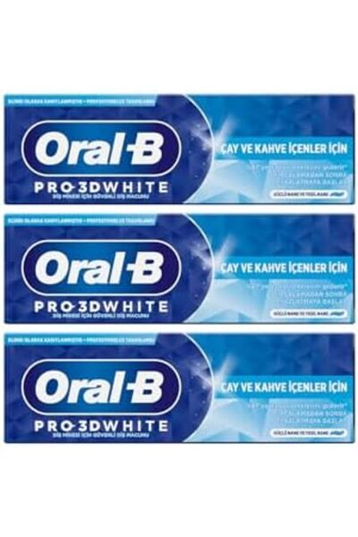 Yıldızan Srdshop Oral-B 3D Toothpaste for Tea and Coffee Drinkers 75 ml 3-Pac...