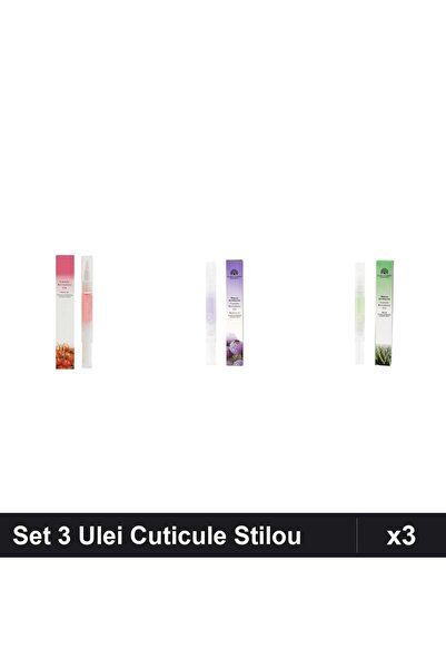 global fashion Set 3 Ulei Cuticule Tip Stilou - Cherry, Afine, Aloe Vera -