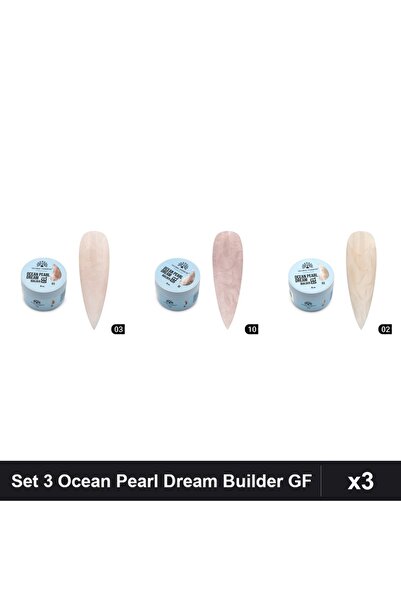 global fashion Set 3 Ocean Pearl Dream Builder 15g - Nr.02, Nr.03, Nr.10